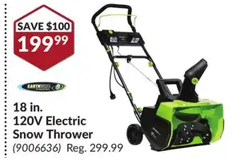Princess Auto 18 in. 120v electric snow thrower offer
