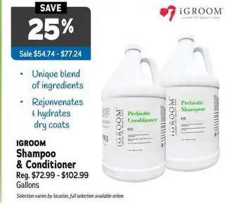 Ren’s Pets Depot Igroom shampoo & conditioner offer