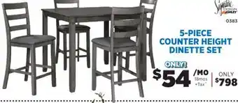 Surplus Furniture Bridson gray counter height 5pc table set offer