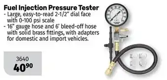 Bumper to Bumper Fuel injection pressure tester offer