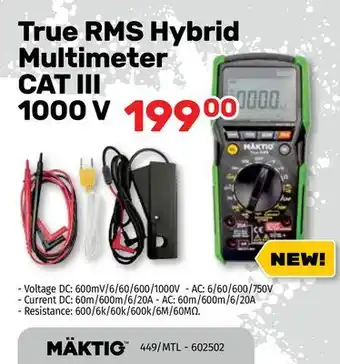 Bumper to Bumper Mäktig true rms hybrid multimeter cat iii 1000 v offer