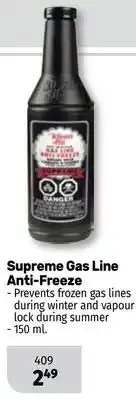Bumper to Bumper Supreme gas line anti-freeze offer