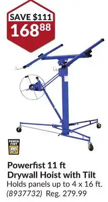 Princess Auto Power fist 11 ft drywall hoist with tilt offer