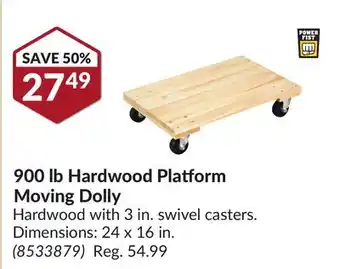 Princess Auto 900 lb hardwood platform moving dolly offer