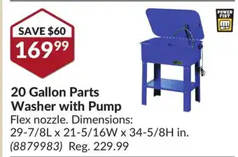Princess Auto 20 gallon parts washer offer