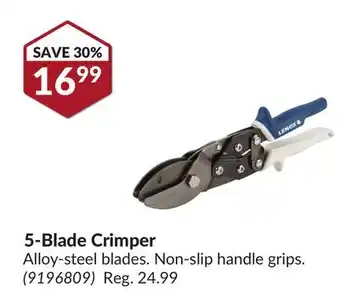 Princess Auto 5-blade crimper offer