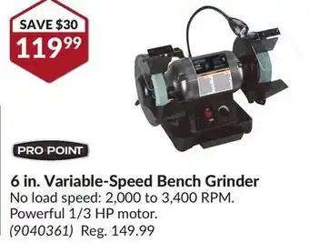 Princess Auto 6 in. variable-speed bench grinder offer