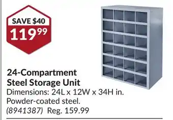 Princess Auto 24-compartment steel storage unit offer