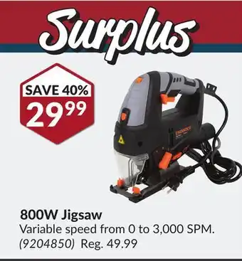 Princess Auto 800w jigsaw offer