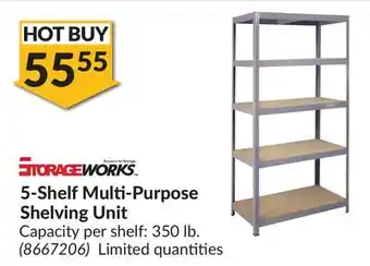 Princess Auto 5-shelf multi-purpose shelving unit offer