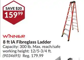 Princess Auto 8 ft ia fibreglass ladder offer