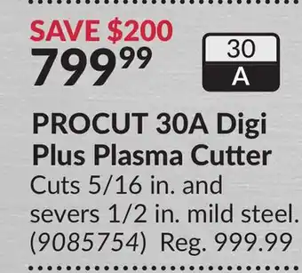 Princess Auto Procut 30a digi plus plasma cutter cuts offer