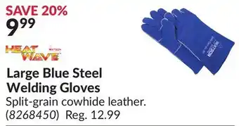 Princess Auto Large blue steel welding gloves offer