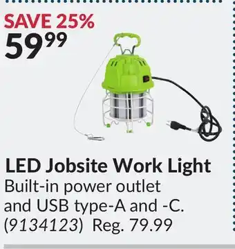 Princess Auto Led jobsite work light offer