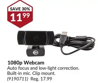 Princess Auto 1080p webcam offer