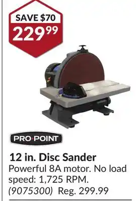 Princess Auto 12 in. disc sander offer