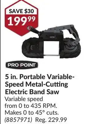 Princess Auto 5 in. portable variable-speed metal-cutting electric band saw offer