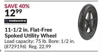 Princess Auto 11-1/2 in. flat-free spoked utility wheel offer