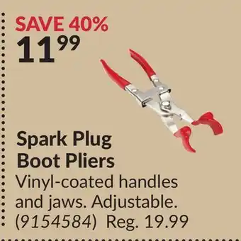 Princess Auto Spark plug boot pliers offer