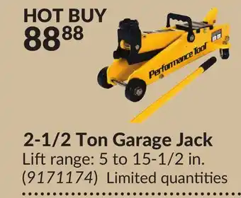 Princess Auto 2-1/2 ton garage jack offer