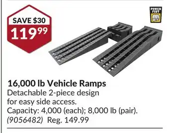 Princess Auto 16, 000 lb vehicle ramps offer