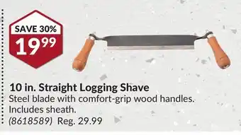 Princess Auto 10 in. straight logging shave offer