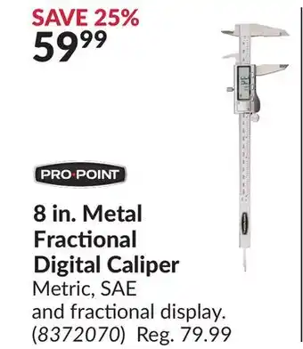 Princess Auto 8 in. metal fractional digital caliper offer