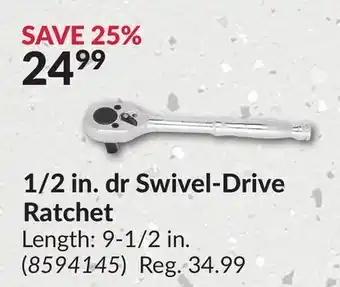 Princess Auto 1/2 in. dr swivel-drive ratchet offer