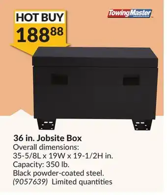 Princess Auto 36 in. jobsite box offer
