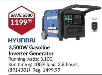Princess Auto 3, 500w gasoline inverter generator offer