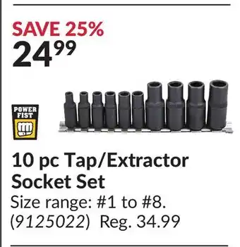 Princess Auto 10 pc tap/extractor socket set offer