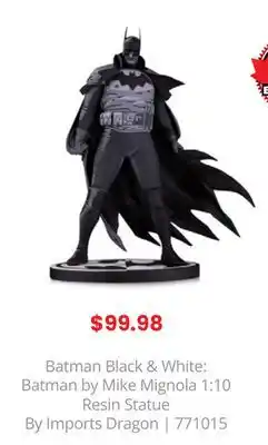 GameStop Batman black & white: batman by mike mignola 1:10 resin statue by imports dragon offer