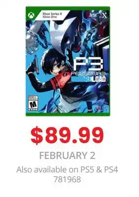 GameStop Xbox series x persona 3 reload offer
