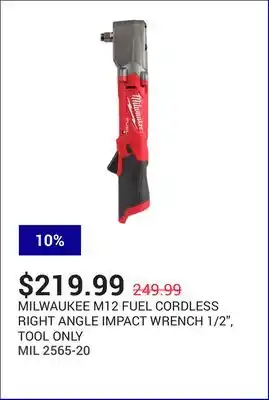 NAPA Auto Parts M12 fuel cordless right angle impact wrench 1/2'', tool only offer