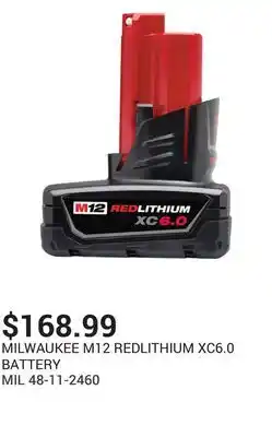 NAPA Auto Parts M12 redlithium xc6.0 battery offer