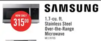 The Brick Samsung 1.7 cu. ft. over-the-range microwave - me17r7011es/ac offer