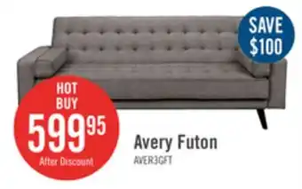 The Brick Avery linen-look fabric futon - grey offer