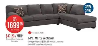 The Brick Morty 2-piece chenille right-facing sectional - grey offer