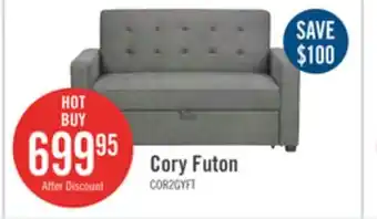 The Brick Corey velvet futon - grey offer