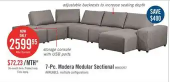 The Brick Modera 7-piece linen-look fabric modular sectional with 1 console - grey offer
