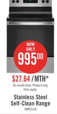 The Brick Whirlpool 5.3 cu. ft. electric range with frozen bake technology - ywfe515s0js offer