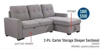 The Brick Carter 2-piece linen-look fabric right-facing sleeper sectional - solis grey offer