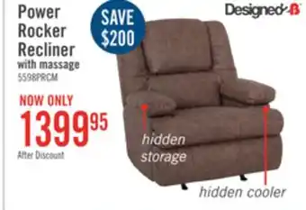 The Brick 5598 leather-look fabric power rocker recliner - columbus mocha offer