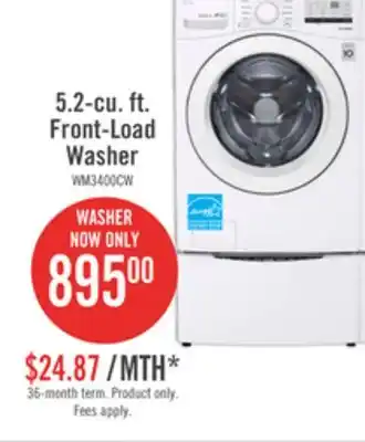 The Brick Lg 5.2 cu. ft. front-load washer - wm3400cw offer