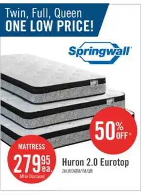 The Brick Springwall huron 2.0 eurotop twin mattress offer