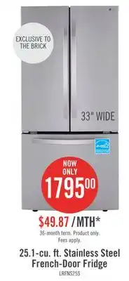 The Brick Lg 25.1 cu. ft. french-door refrigerator - lrfns2503s offer