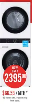 The Brick Lg washtower with 5.2 cu. ft. washer and 7.4 cu. ft. dryer - wke100hwa offer