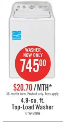 The Brick Ge 4.9 cu. ft. top load washer with sanifresh cycle - gtw490bmrws offer