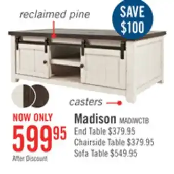 The Brick Madison barn door coffee table white offer