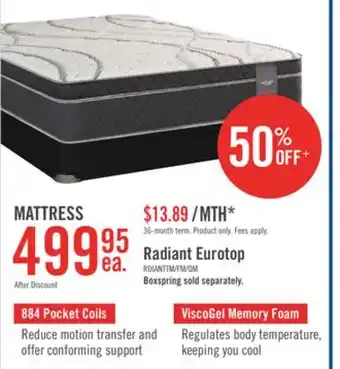The Brick Springwall radiant eurotop twin mattress offer